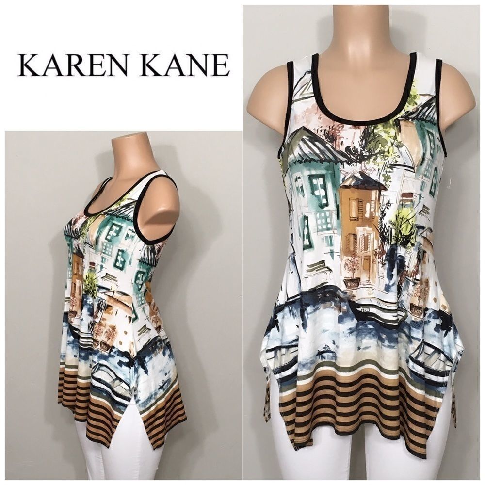 Karen Kane watercolor tank top. NWT
